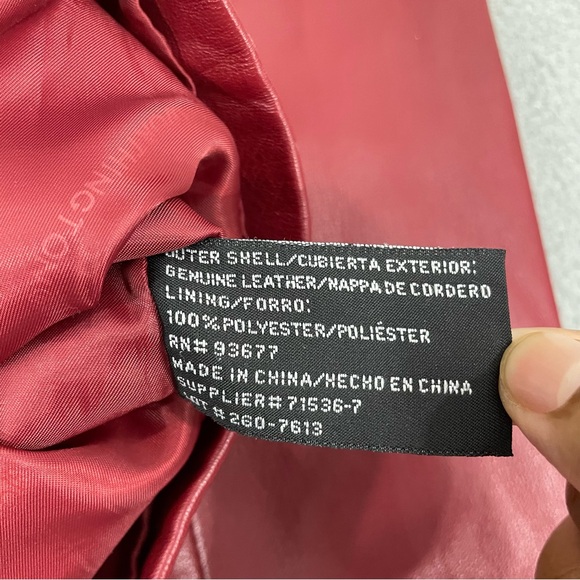 Worthington Genuine Lambskin Leather Jacket Womens XL Red Full Zip - Picture 8 of 11
